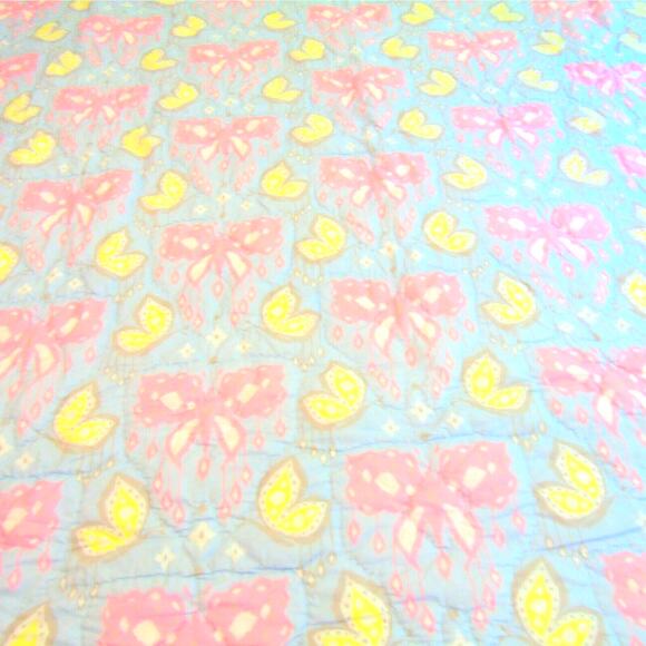 PB ZOEY Butterfly QUILT TWIN 68x86" Pink Blue 100% Cotton Bedding Comforter NWOT - Picture 7 of 7